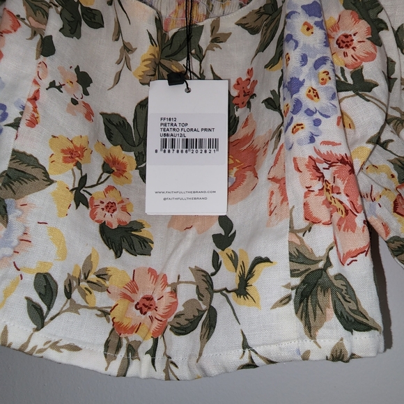 FAITHFULL THE BRAND Pietra Top in Teatro Floral Print Sz L - Picture 4 of 6